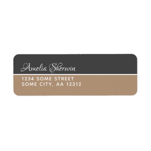Elegant Modern Gray and Beige Return Address Label - Elegant modern gray and beige return address label. White trendy typography - you can easily customize all the text. These address labels are perfect to match your wedding invitations, save the date cards, bridal shower invitations and more.