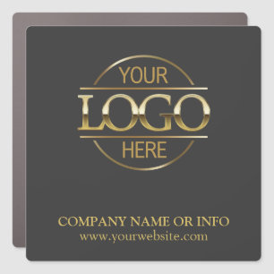 Elegant Modern Gray Gold Business Logo Promotional Car Magnet