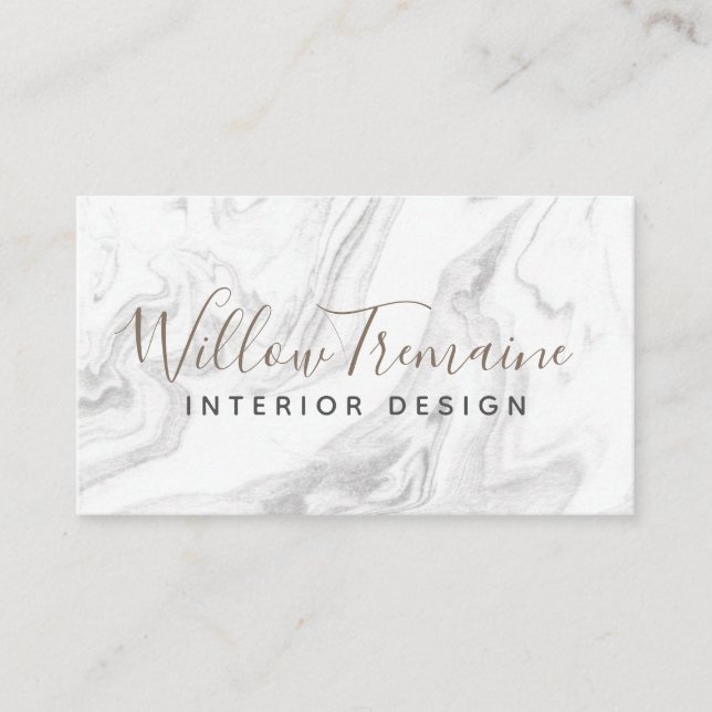 Elegant Modern Gray Marble Professional Business Card (Front)