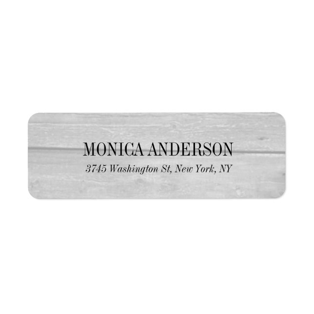 Elegant Modern  Gray Wood Background Label (Front)