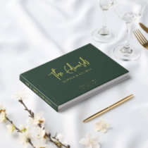 Elegant Modern Green and Gold Wedding Foil Guest Book