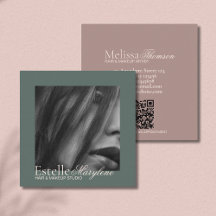 Elegant Modern Green Brown Script Hair Studio