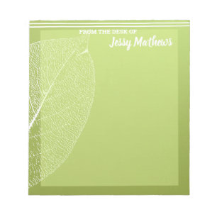 ELEGANT MODERN GREEN LEAF WATERCOLOR TEMPLATE NOTEPAD