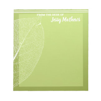 ELEGANT MODERN GREEN LEAF WATERCOLOR TEMPLATE NOTEPAD