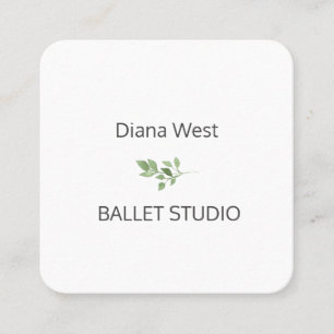 Elegant Modern Green Leaves Rounded Edges  Square Business Card