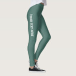 Elegant Modern Green Name Leggings Add Image Text<br><div class="desc">Custom Add Your Text Name Image Logo Modern Elegant Template Green Leggings.</div>