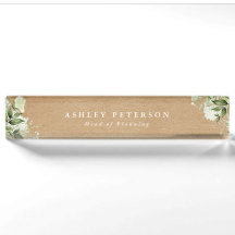 Elegant Modern Greenery Floral Rustic Kraft