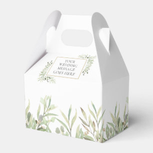Elegant Modern Greenery Foliage Wedding Favor Boxes
