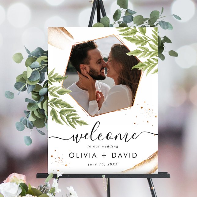 Elegant Modern Greenery Wedding Foam Board Sign (Creator Uploaded)