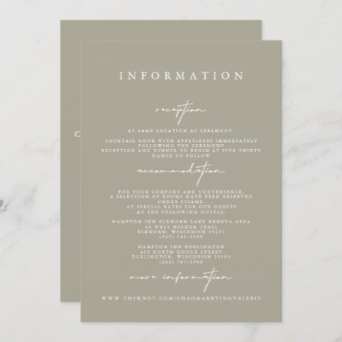 Elegant Modern Grey Wedding Enclosure Cards