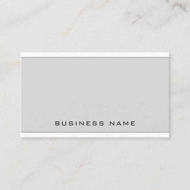 Elegant Modern Grey White Simple Professional Business Card (Front)