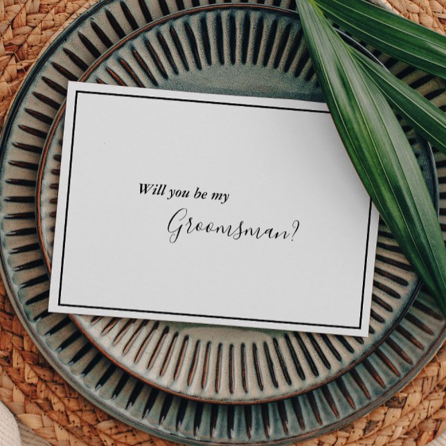 Elegant Modern Groomsman Proposal Card (Creator Uploaded)