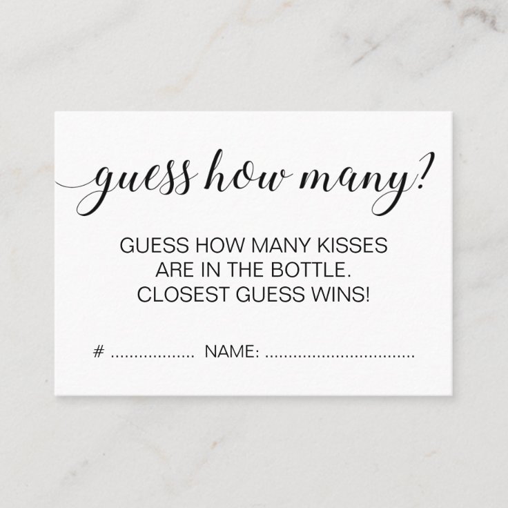 "Guess How Many" Bridal Shower Game Set | Includes 1 Sign & 50 Cards | Baby Shower, Birthday Party Games