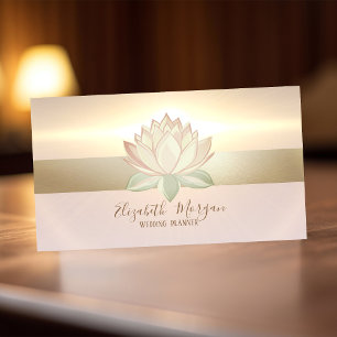 Elegant Modern Hand Drawn Lotus Gold Business Card
