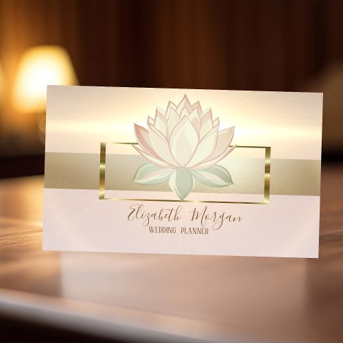 Elegant Modern Hand Drawn Lotus Gold Frame