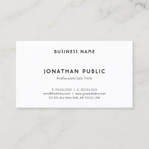 Elegant Modern Hand Script Font Sleek Plain Chic Business Card