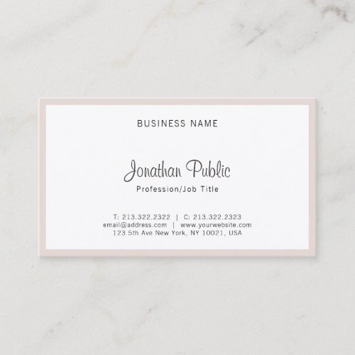 Elegant Modern Hand Script Simple Creative Plain Business Card