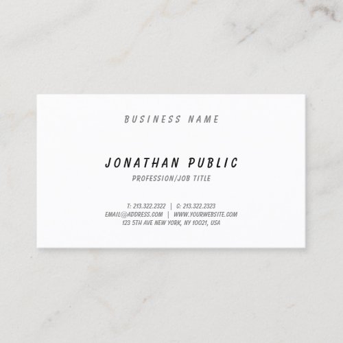 Elegant Modern Hand Script Simple Pretty Design Business Card