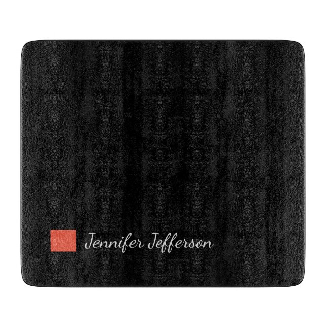 Elegant Modern Handwriting Plain Black Cutting Board (Front)