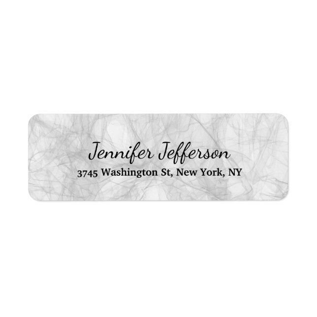 Elegant Modern Handwriting Plain Grey Label (Front)