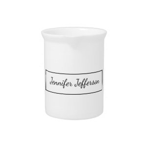 Elegant Modern Handwriting Plain Professional Beverage Pitcher