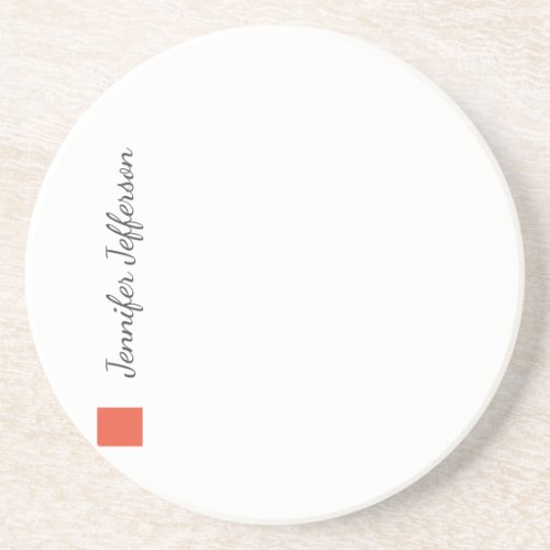 Elegant Modern Handwriting Plain Professional Coaster
