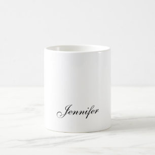 Elegant Modern Handwriting Plain Professional Coffee Mug