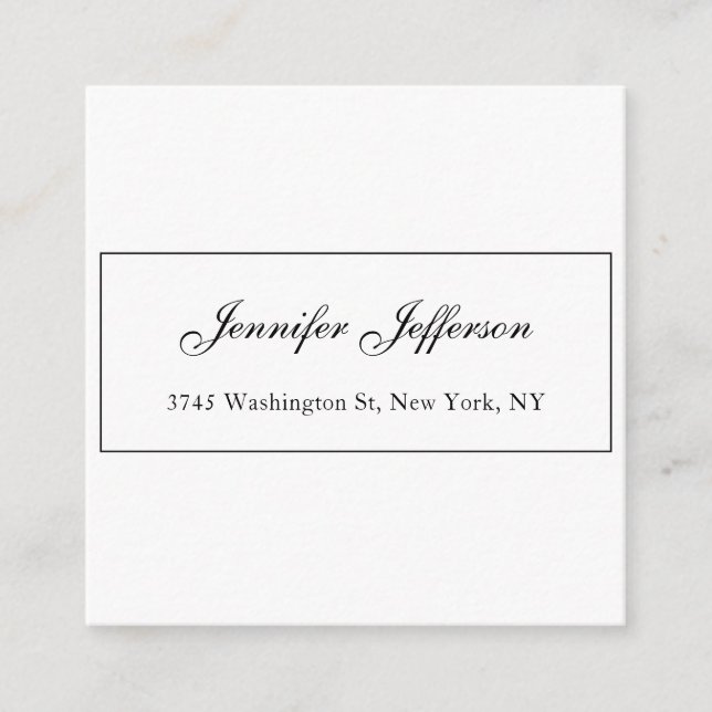 Elegant Modern Handwriting Plain Professional Enclosure Card (Front)