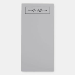 Elegant Modern Handwriting Plain Professional Gray Magnetic Notepad