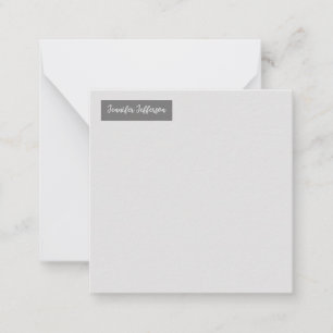 Elegant Modern Handwriting Plain Professional Gray Note Card