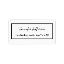 Elegant Modern Handwriting Plain Professional Label Elegant Modern Handwriting Plain Professional Label