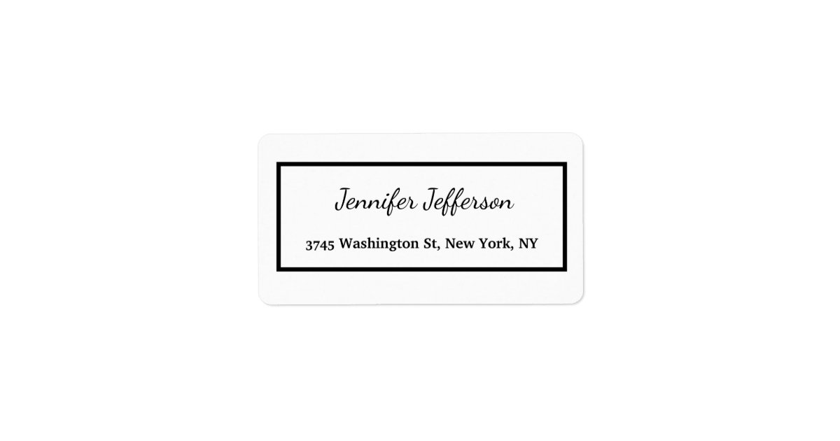Elegant Modern Handwriting Plain Professional Label | Zazzle