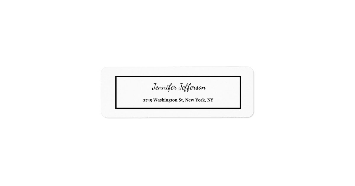 Elegant Modern Handwriting Plain Professional Label