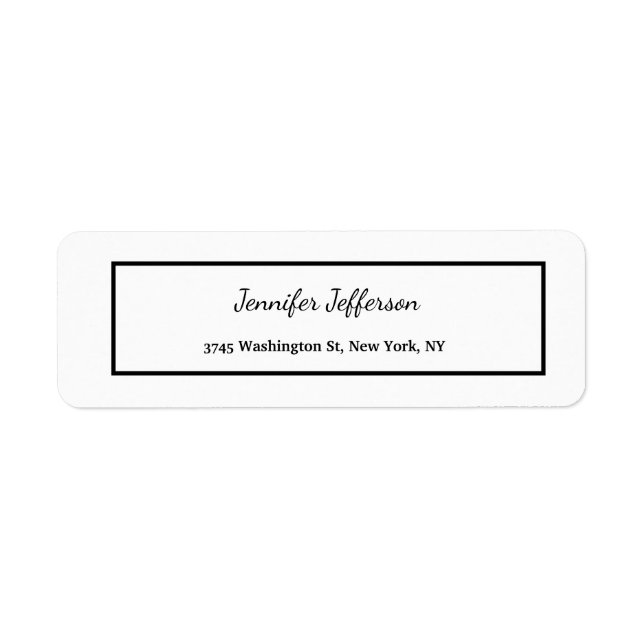 Elegant Modern Handwriting Plain Professional Label (Front)