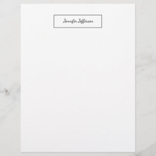 Elegant Modern Handwriting Plain Professional Letterhead