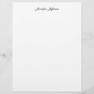 Elegant Modern Handwriting Plain Professional Name Letterhead