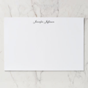 Elegant Modern Handwriting Plain Professional Name Paper Pad