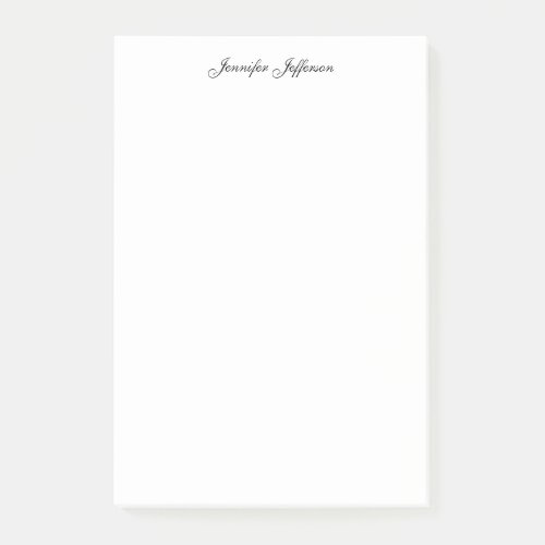 Elegant Modern Handwriting Plain Professional Name Post-it Notes