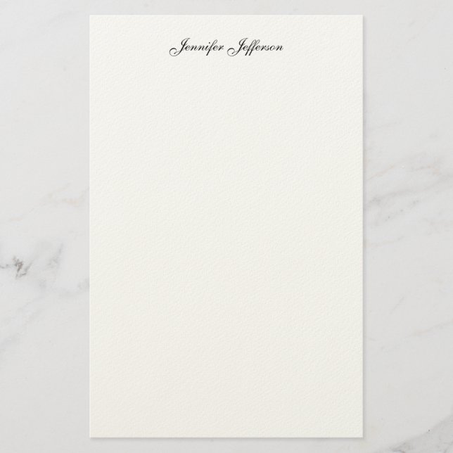 Elegant Modern Handwriting Plain Professional Name Stationery (Front)