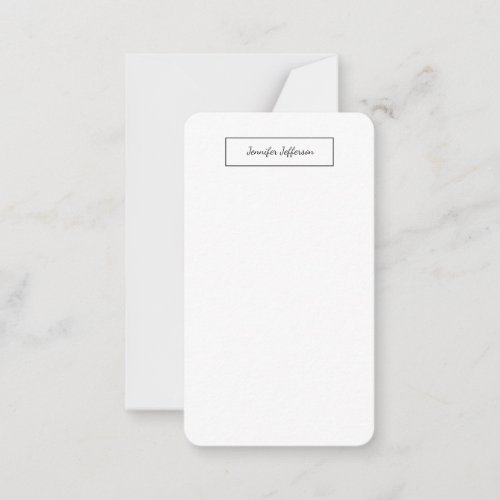 Elegant Modern Handwriting Plain Professional Note Card