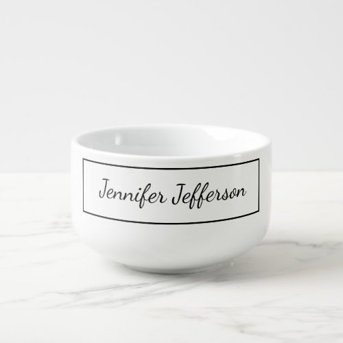 Elegant Modern Handwriting Plain Professional Soup Mug