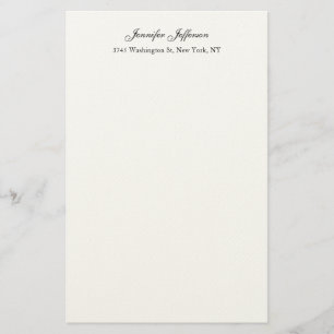 Elegant Modern Handwriting Plain Professional Stationery