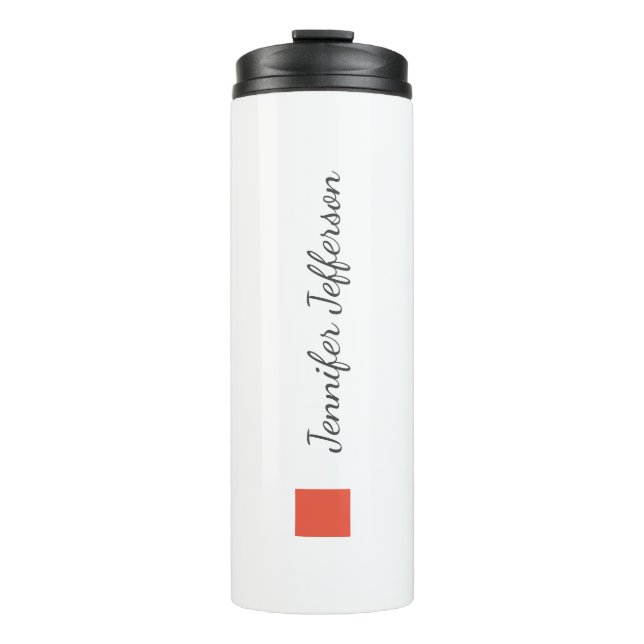 Elegant Modern Handwriting Plain Professional Thermal Tumbler (Front)