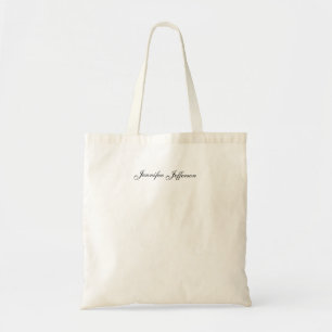 Elegant Modern Handwriting Plain Professional Tote Bag