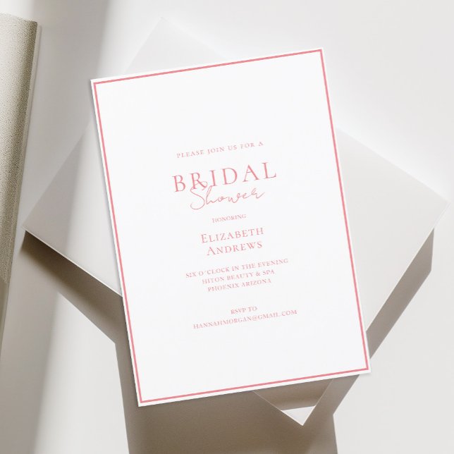 Elegant, Modern, Handwriting, White Bridal Shower  Invitation (Creator Uploaded)