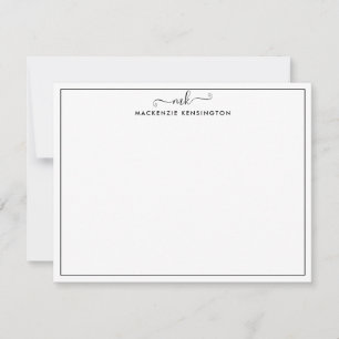 Elegant Modern Handwritten Monogram Name Note Card