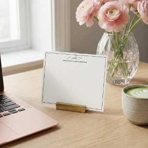 Elegant Modern Handwritten Monogram Name Note Card