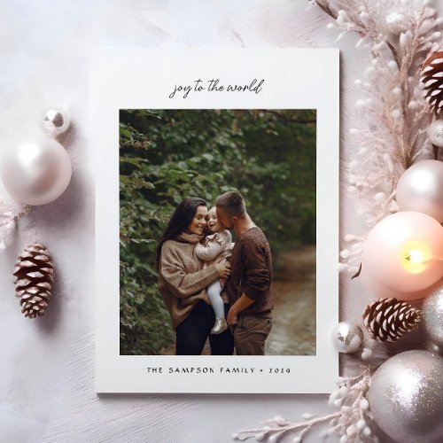 Elegant Modern Handwritten Photo Christmas Card