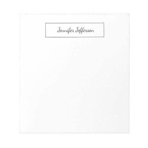 Elegant Modern Handwritten Plain Professional Notepad
