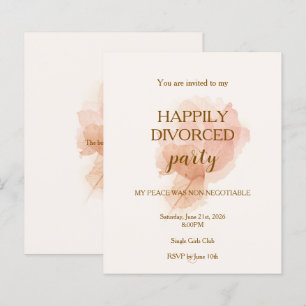 Elegant Modern Happily Divorced Party Invitation
